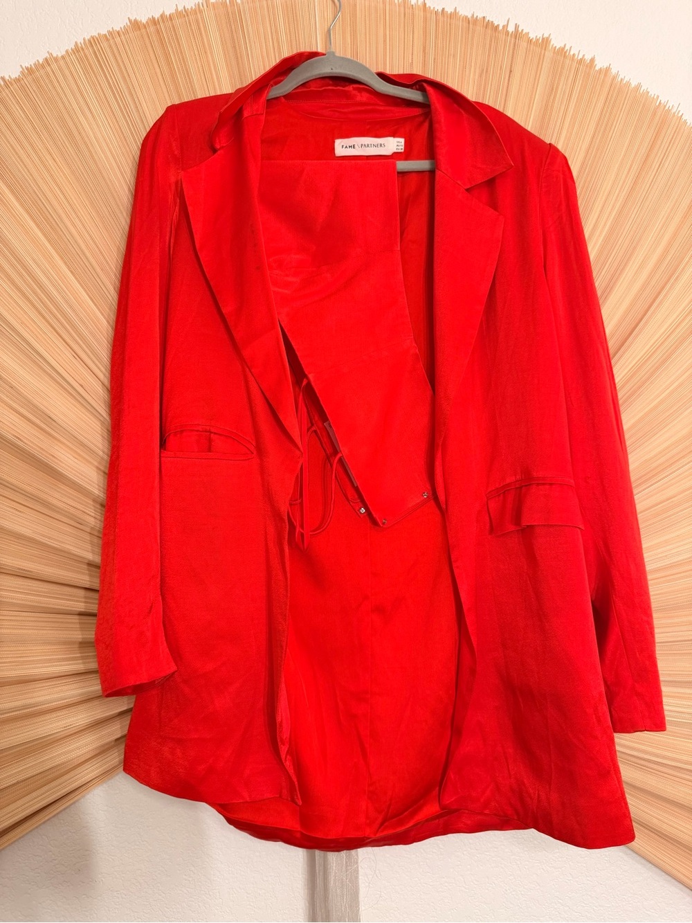 Fame and partners Red Blazer Jacket and top